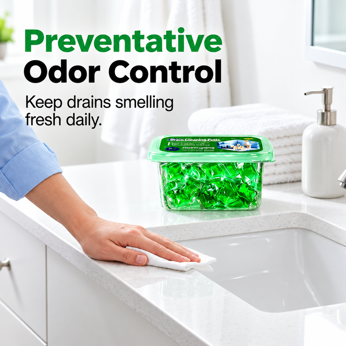 Bio-Enzyme Drain Pods — Neutralizes odors at the source. Instant freshness, zero harsh chemicals. Say goodbye to stench! 🚰✅ 1 Box (30 PCS)