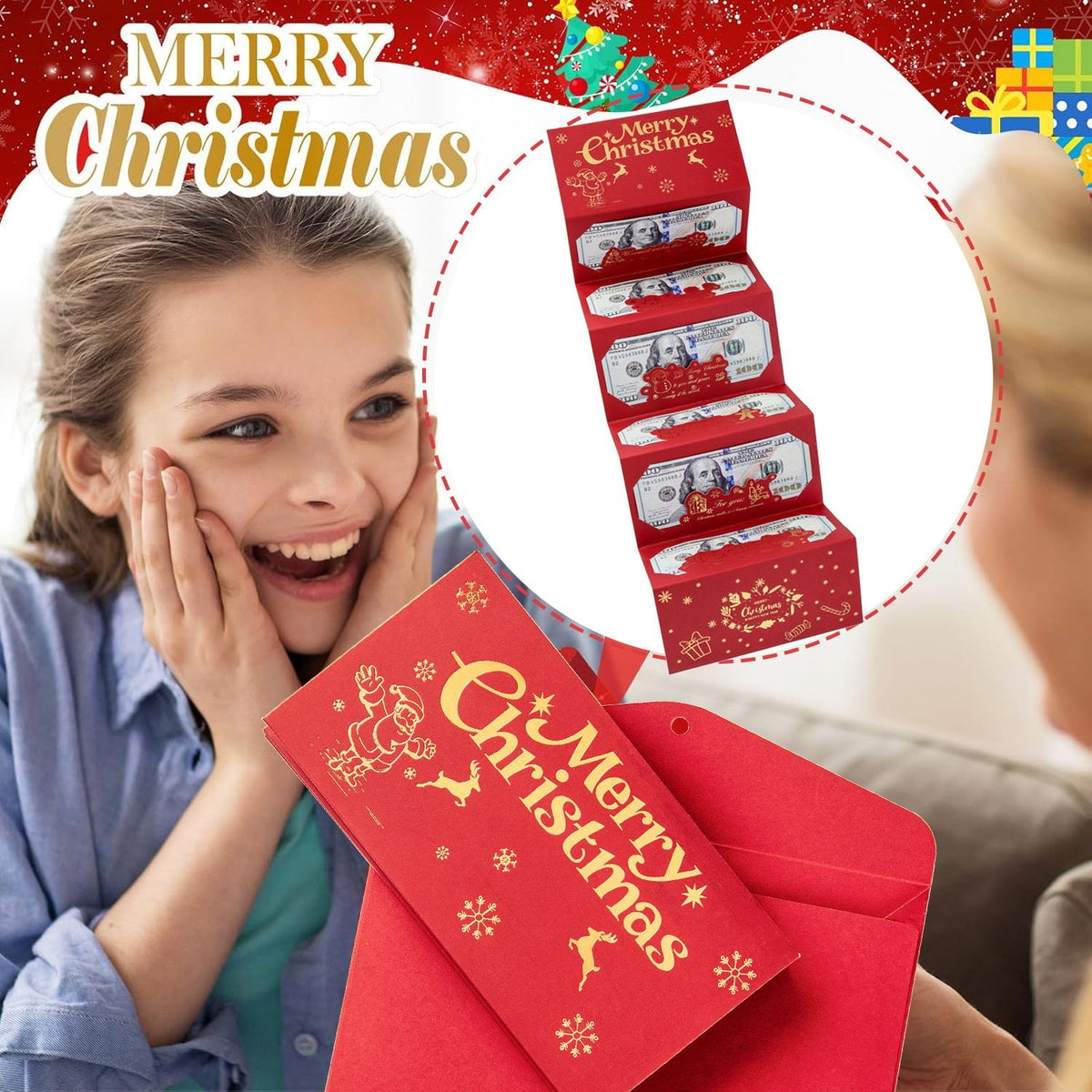 🏆Flash Sale⚡ 50K+ SOLD! Almost Gone-🎅💸Christmas Cash Gift Envelope– A creative way to give cash this Christmas!.