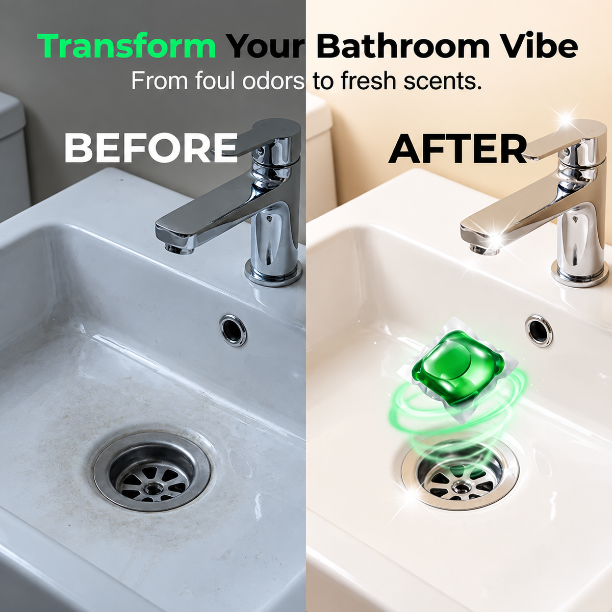 Bio-Enzyme Drain Pods — Neutralizes odors at the source. Instant freshness, zero harsh chemicals. Say goodbye to stench! 🚰✅ 1 Box (30 PCS)